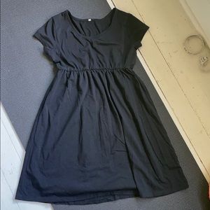 Black cotton babydoll dress